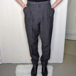 Charcoal Grey & Pink Speckle High Waist Trousers